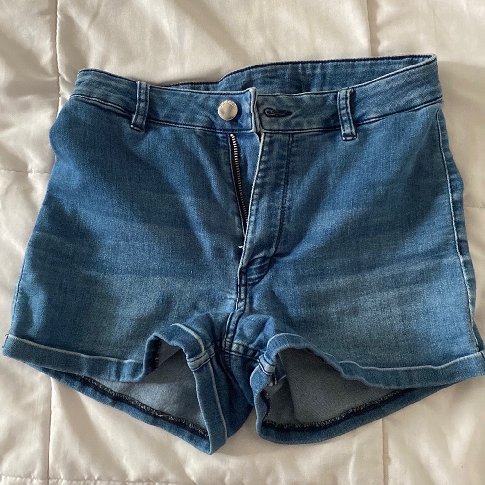High waisted jean shorts